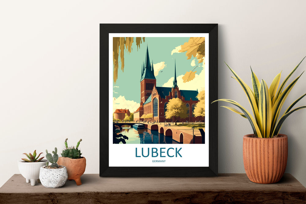 Lubeck Travel Print Wall Art Lubeck Wall Hanging Home Décor Lubeck Gift Art Lovers Germany Art Lover Gift Lubeck Art Lubeck Travel Gift