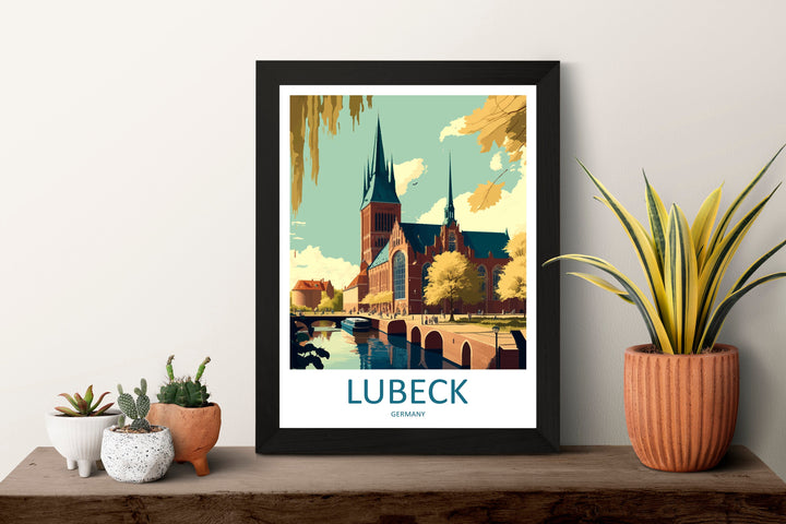 Lubeck Travel Print Wall Art Lubeck Wall Hanging Home Décor Lubeck Gift Art Lovers Germany Art Lover Gift Lubeck Art Lubeck Travel Gift