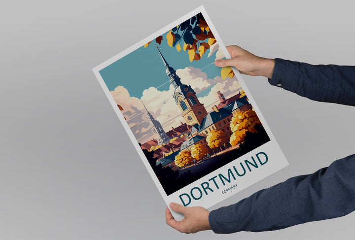 Dortmund Travel Print Wall Art Dortmund Wall Hanging Home Décor Dortmund Gift Art Lovers Germany Art Lover Gift Dortmund Art Travel Gift