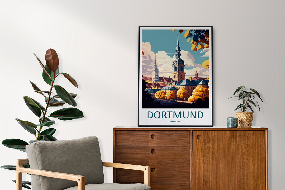 Dortmund Travel Print Wall Art Dortmund Wall Hanging Home Décor Dortmund Gift Art Lovers Germany Art Lover Gift Dortmund Art Travel Gift