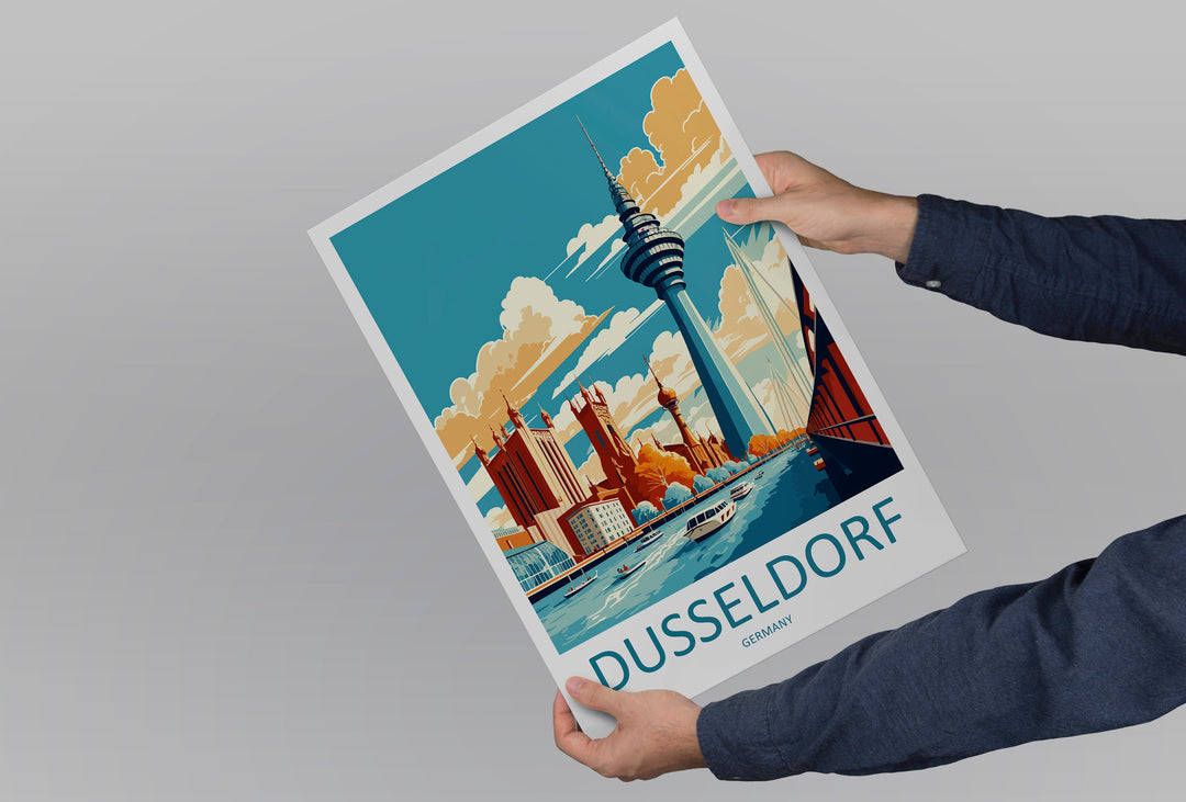 Dusseldorf Travel Print Wall Art Dusseldorf Wall Hanging Home Décor Dusseldorf Gift Art Lovers Germany Art Lover Gift Dusseldorf Travel Gift
