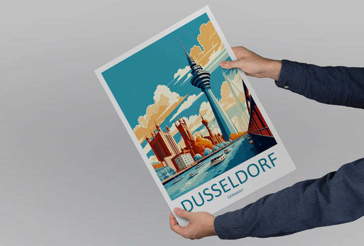 Dusseldorf Travel Print Wall Art Dusseldorf Wall Hanging Home Décor Dusseldorf Gift Art Lovers Germany Art Lover Gift Dusseldorf Travel Gift