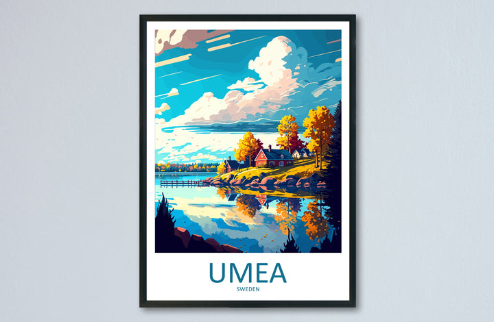 Umea Travel Print Wall Art Umea Wall Hanging Home Décor Umea Gift Art Lovers Sweden Art Lover Gift Umea Travel Art Poster