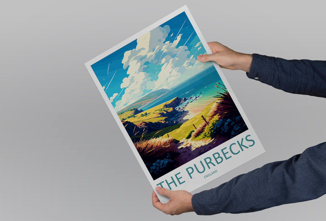 The Purbecks Travel Print Wall Art The Purbecks Wall Hanging Home Décor The Purbecks Gift Art Lovers England Art Lover Gift The Purbecks