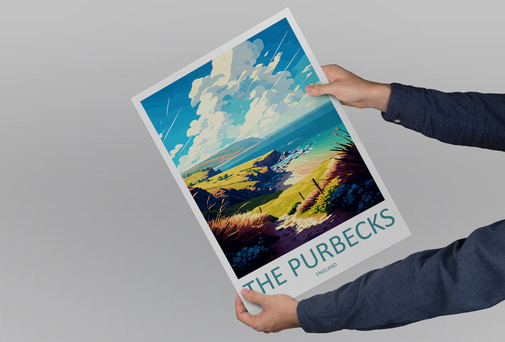 The Purbecks Travel Print Wall Art The Purbecks Wall Hanging Home Décor The Purbecks Gift Art Lovers England Art Lover Gift The Purbecks