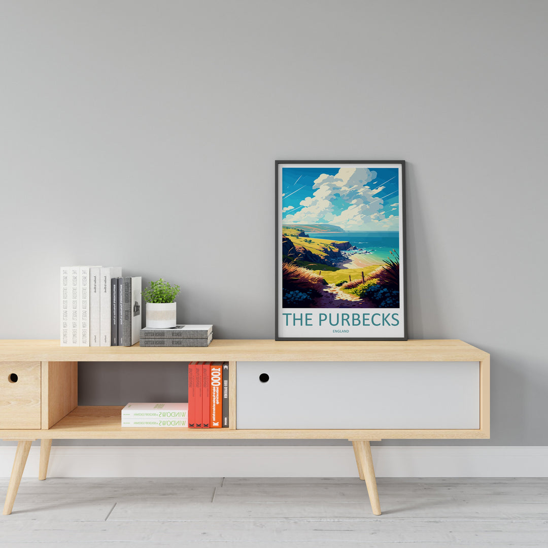 The Purbecks Travel Print Wall Art The Purbecks Wall Hanging Home Décor The Purbecks Gift Art Lovers England Art Lover Gift The Purbecks