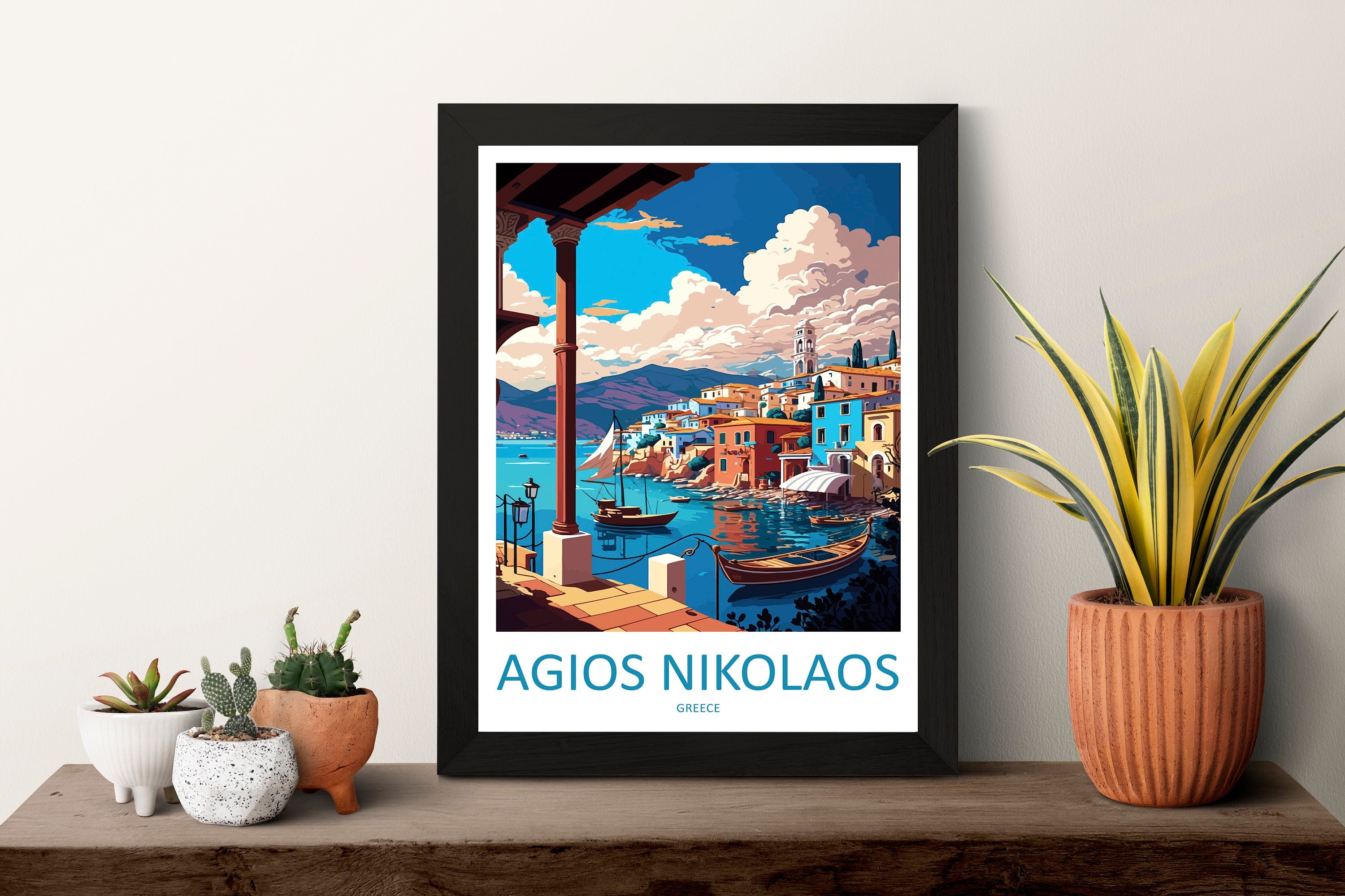 Agios Nikolaos Travel Print