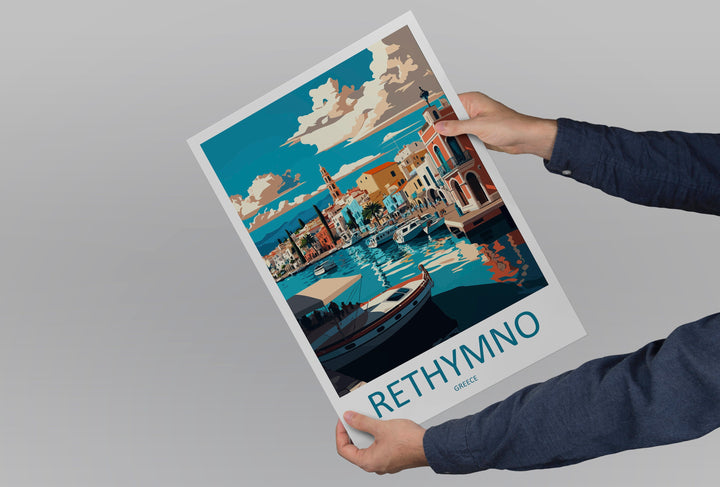 Rethymno Travel Print Wall Art Rethymno Greece Wall Hanging Home Decoration Rethymno Gift Art Lovers Wall Art Print Rethymno Greece Wall Art