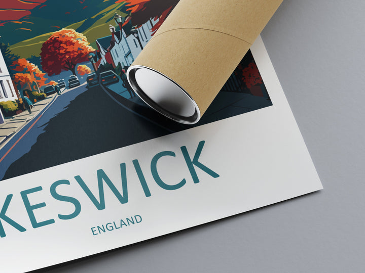 Keswick Travel Print Wall Art Keswick Wall Hanging Home Décor Keswick Gift Art Lovers England Art Lover Gift Keswick Art Wall Hanging