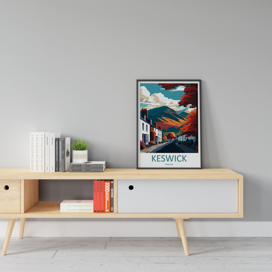 Keswick Travel Print Wall Art Keswick Wall Hanging Home Décor Keswick Gift Art Lovers England Art Lover Gift Keswick Art Wall Hanging