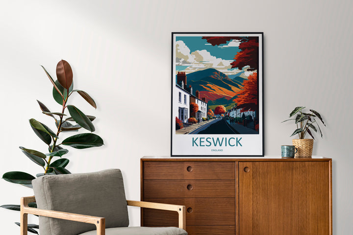 Keswick Travel Print Wall Art Keswick Wall Hanging Home Décor Keswick Gift Art Lovers England Art Lover Gift Keswick Art Wall Hanging
