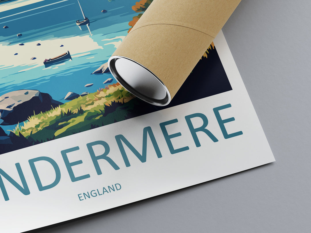 Windermere Travel Print Wall Art Windermere Wall Hanging Home Décor Windermere Gift Art Lovers England Art Lover Gift Windermere Souvenir