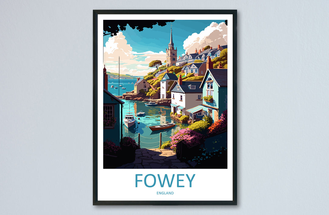 Fowey Travel Print Wall Art Fowey Wall Hanging Home Décor Fowey Gift Art Lovers England Art Lover Gift Fowey Travel Décor Fowey Poster