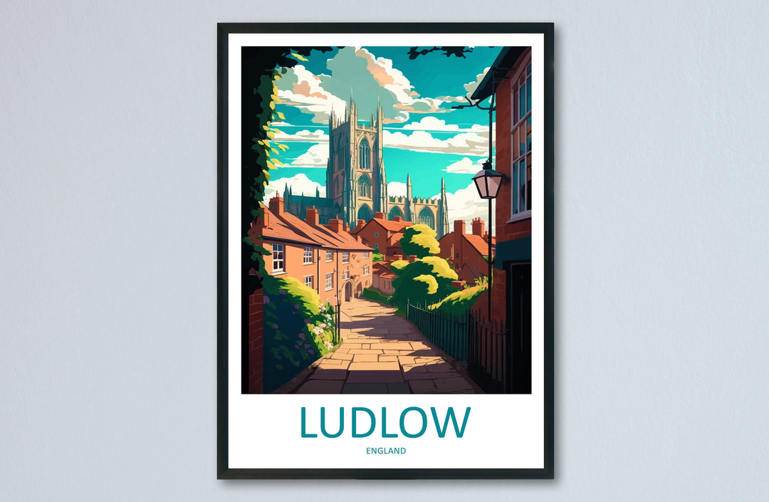 Ludlow Travel Print Wall Art Ludlow Wall Hanging Home Décor Ludlow Gift Art Lovers England Art Lover Gift Ludlow Travel Décor Ludlow Poster