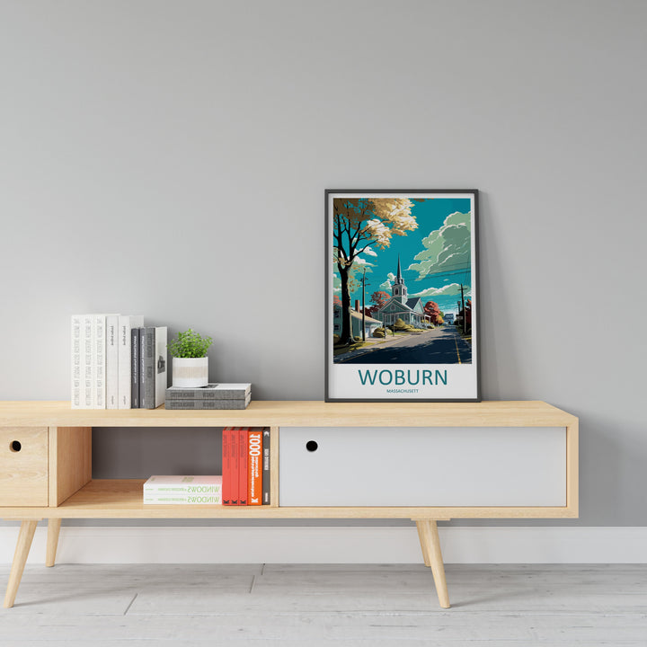 Woburn Travel Print Wall Art Woburn Wall Hanging Home Décor Woburn Gift Art Lovers Massachusetts Art Lover Gift Woburn Wall Art