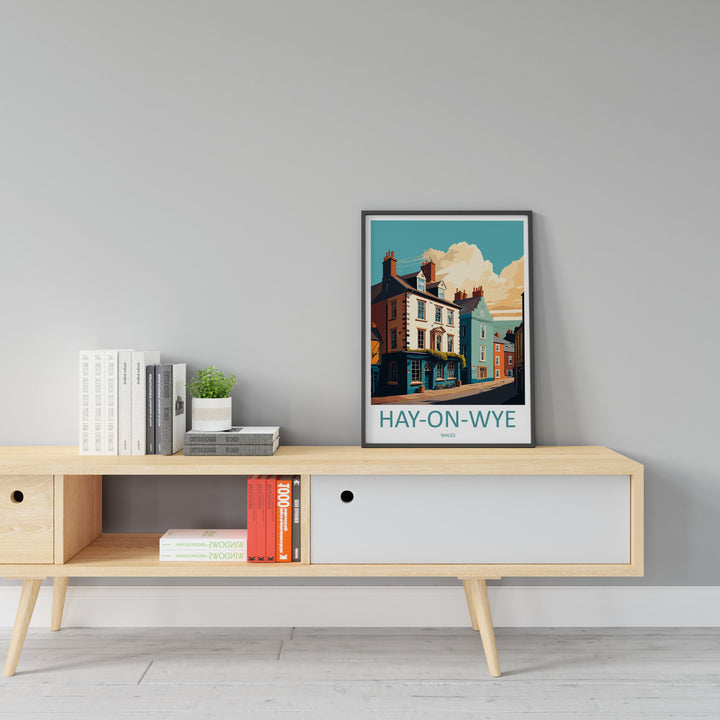 Hay-On-Wye Travel Print Wall Art Hay-On-Wye Wall Hanging Home Décor Hay-On-Wye Gift Art Lovers Welsh Art Lover Gift Hay-On-Wye Travel Gift