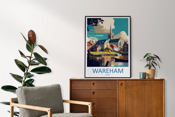 Wareham Travel Print Wall Art Wareham Wall Hanging Home Décor Wareham Gift Art Lovers England Art Lover Gift Wareham Wall Art Poster