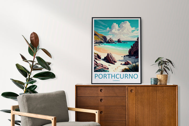 Porthcurno Travel Print Wall Art Porthcurno Wall Hanging Home Décor Porthcurno Gift Art Lovers England Art Lover Gift Porthcurno