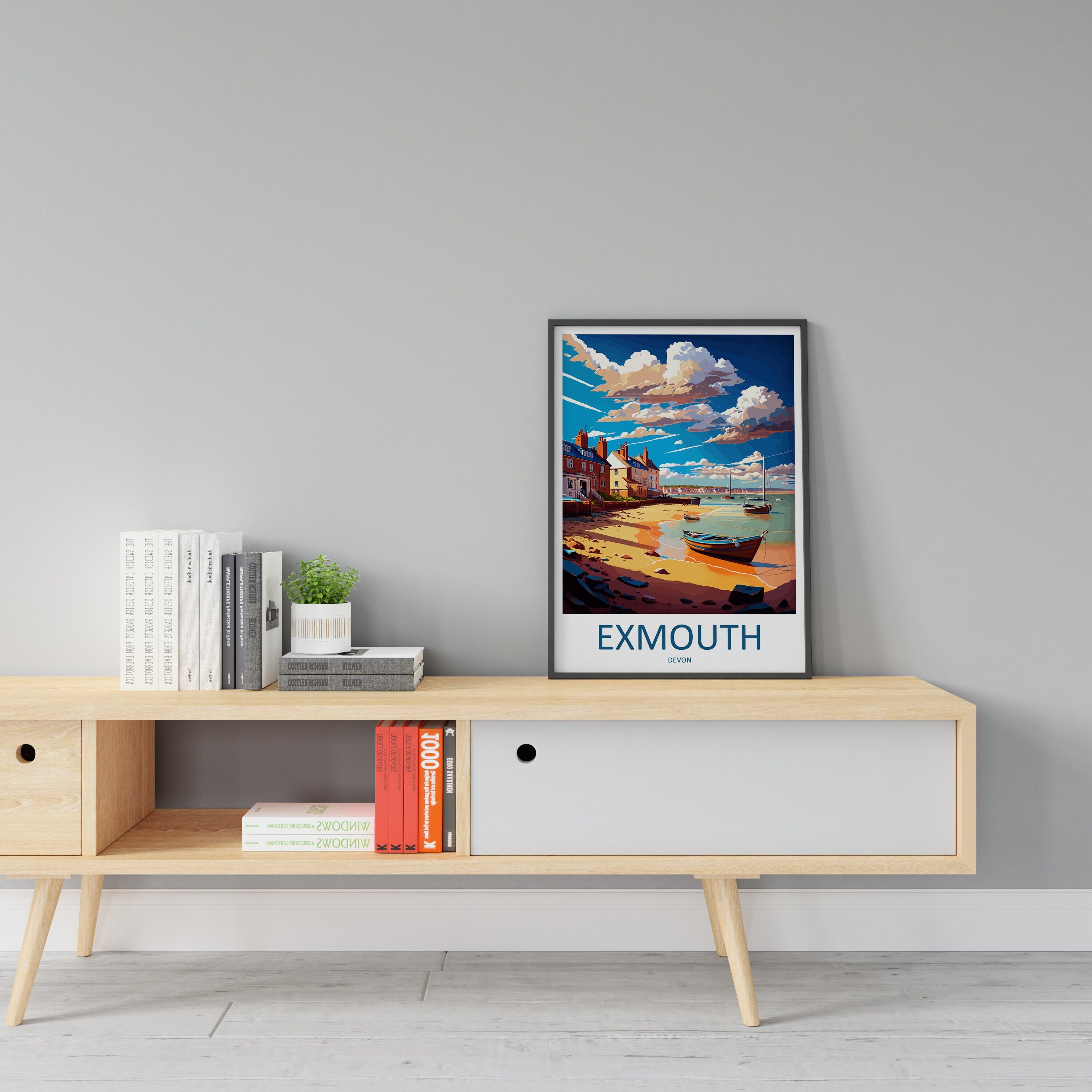 Exmouth Travel Print Wall Art Exmouth Wall Hanging Home Décor Exmouth Gift Art Lovers England Art Lover Gift Exmouth Art Poster