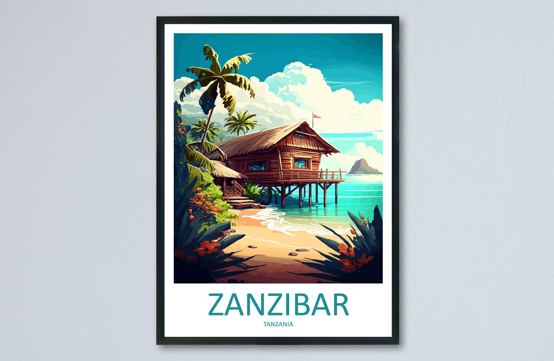Zanzibar Travel Print Wall Art Zanzibar Wall Hanging Home Décor Zanzibar Gift Art Lovers Tanzania Art Print Zanzibar Wall Décor Art