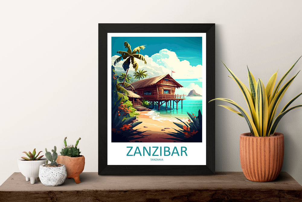 Zanzibar Travel Print Wall Art Zanzibar Wall Hanging Home Décor Zanzibar Gift Art Lovers Tanzania Art Print Zanzibar Wall Décor Art