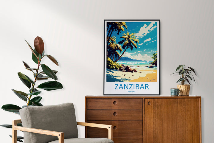 Zanzibar Travel Print Wall Art Zanzibar Wall Hanging Home Décor Zanzibar Gift Art Lovers Tanzania Art Print Zanzibar Wall Décor Art