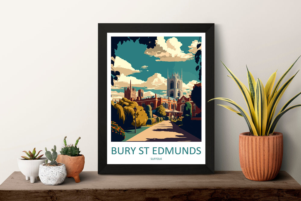 Bury S Edmunds Travel Print Wall Art Bury S Edmunds Wall Hanging Home Décor Bury S Edmunds Gift Art Lovers England Art Lover Gift