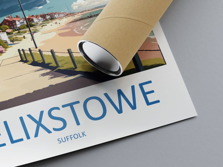 Felixstowe Travel Print Wall Art Felixstowe Wall Hanging Home Décor Felixstowe Gift Art Lovers England Art Lover Gift Felixstowe Art