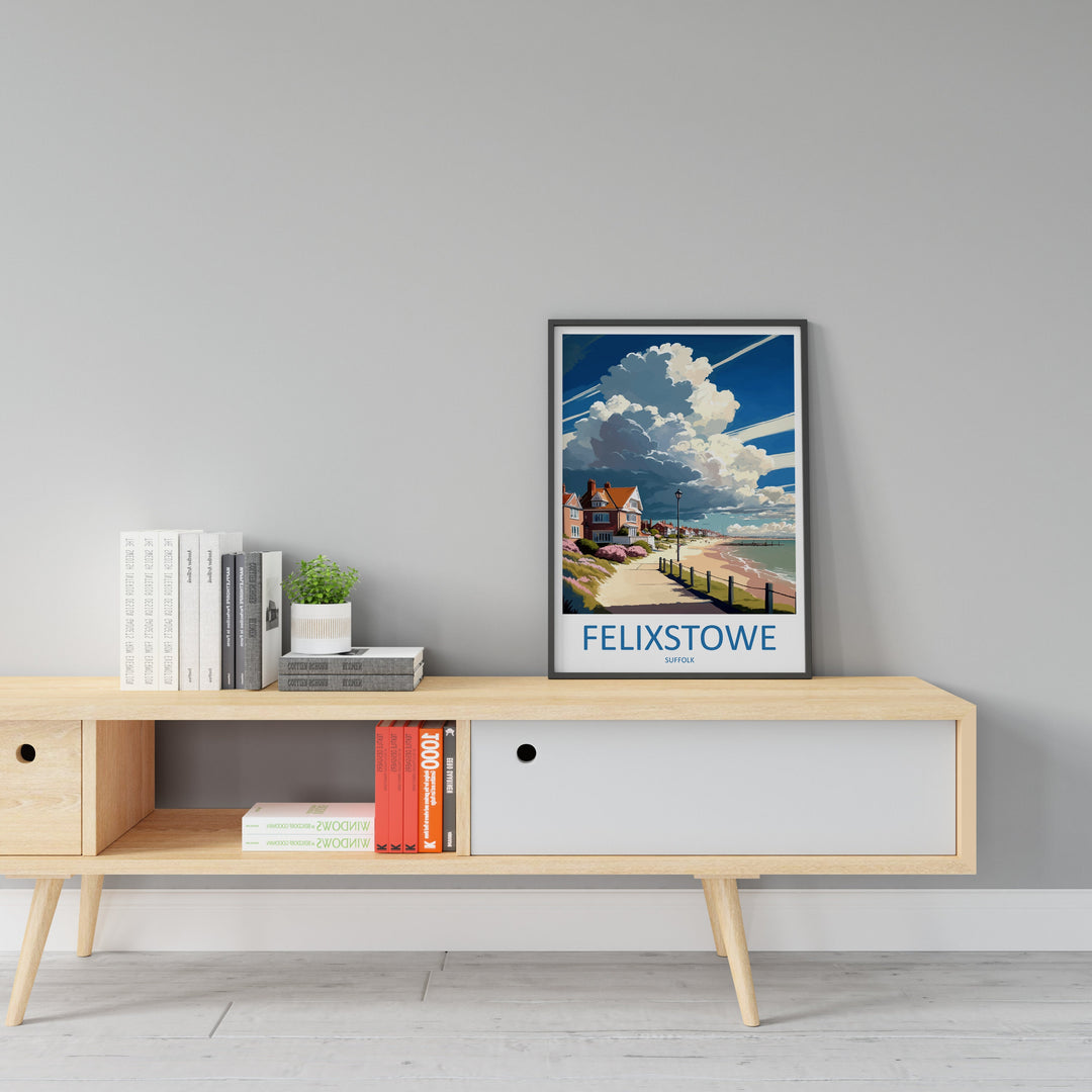Felixstowe Travel Print Wall Art Felixstowe Wall Hanging Home Décor Felixstowe Gift Art Lovers England Art Lover Gift Felixstowe Art