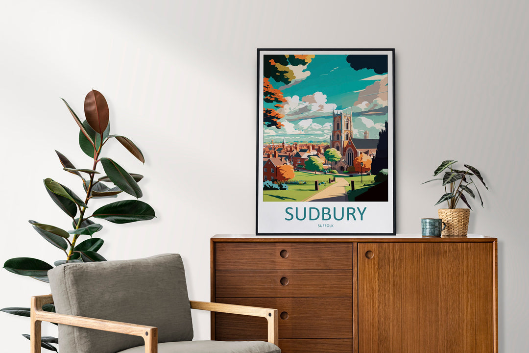 Sudbury Travel Print Wall Art Sudbury Wall Hanging Home Décor Sudbury Gift Art Lovers England Art Lover Gift Sudbury Art