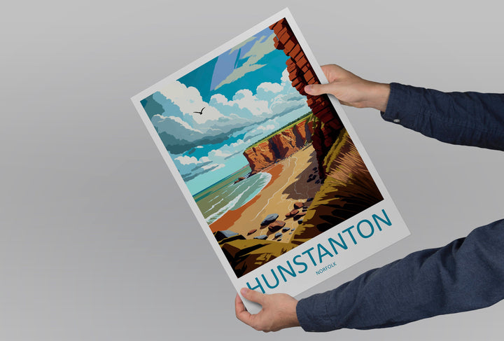 Hunstanton Cliffs Travel Print Wall Art Hunstanton Wall Hanging Home Décor Hunstanton Gift Art Lovers England Art Lover Gift Hunstanton
