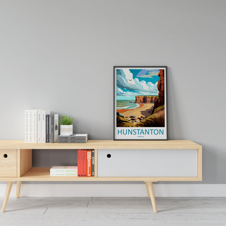 Hunstanton Cliffs Travel Print Wall Art Hunstanton Wall Hanging Home Décor Hunstanton Gift Art Lovers England Art Lover Gift Hunstanton