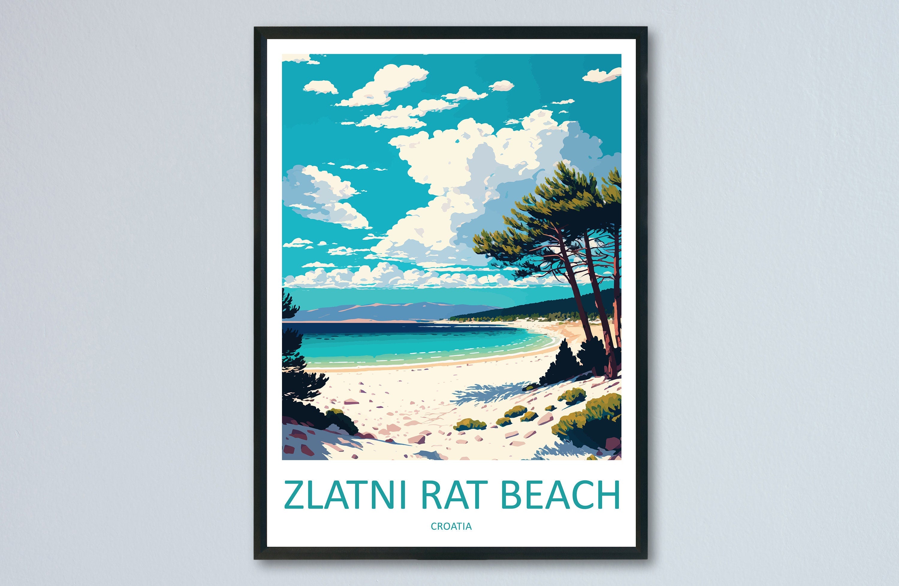 Zlatni Rat Beach Travel Print