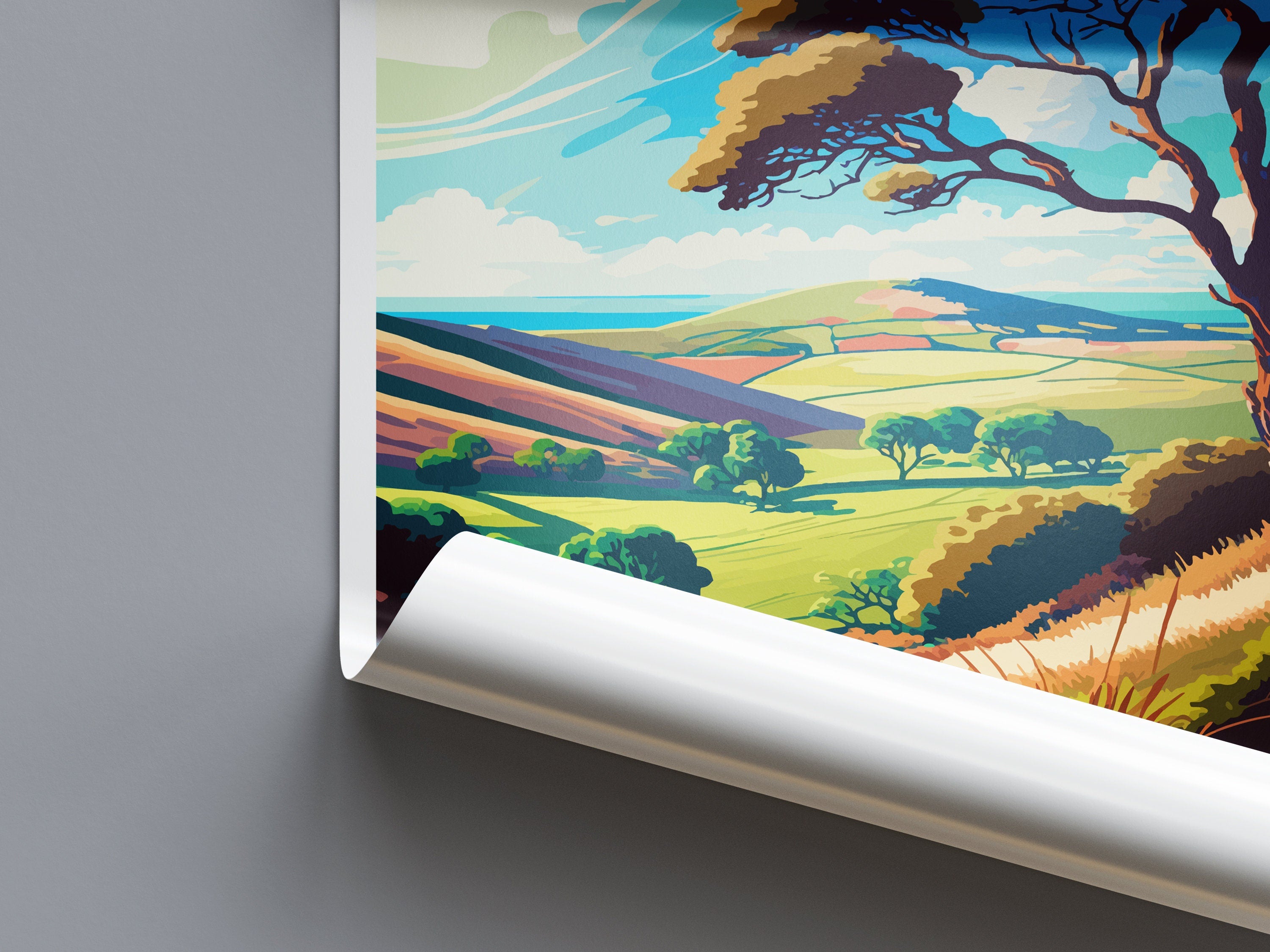 Mendip Hills Travel Print