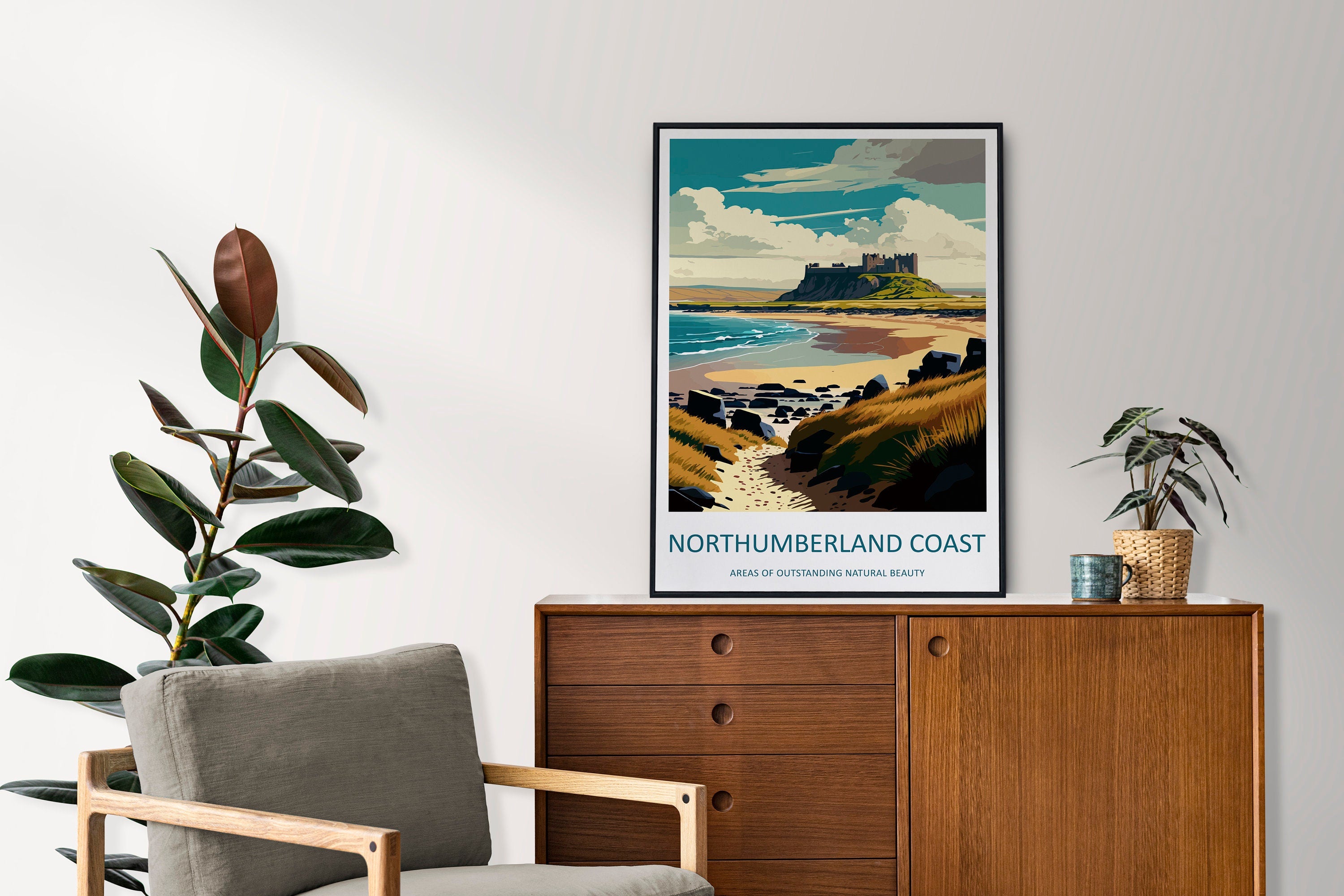 Northumberland Coast Travel Print