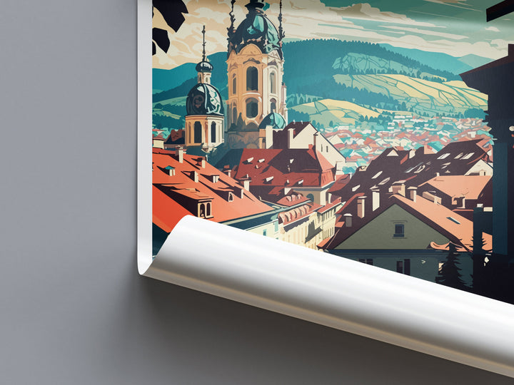 Graz Travel Print Wall Art Graz Wall Hanging Home Décor Graz Gift Art Lovers Austria Art Lover Gift Graz Travel Poster Graz Wall Poster