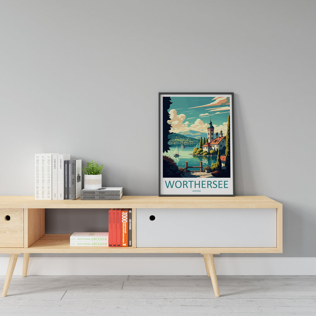 Worthersee Travel Print Wall Art Worthersee Wall Hanging Home Décor Worthersee Gift Art Lovers Austria Art Lover Gift Worthersee