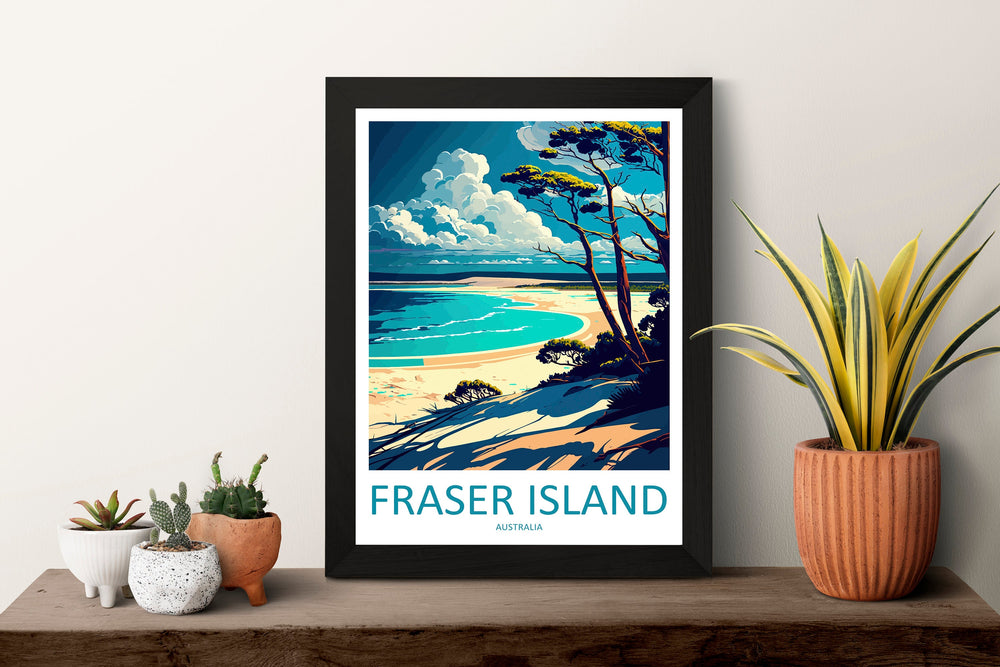 Fraser Island Travel Print Wall Art Fraser Island Wall Hanging Home Décor Fraser Island Gift Art Lovers Wall Art Australia Travel Print Art