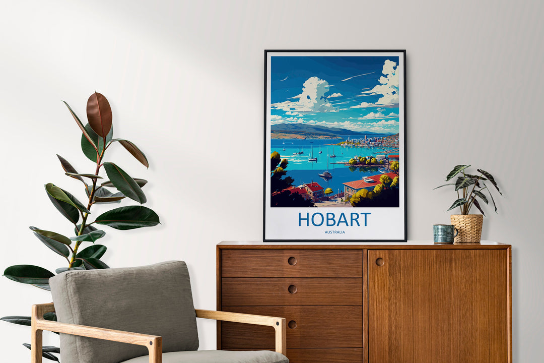 Hobart Travel Print Wall Art Hobart Wall Hanging Home Décor Hobart Gift Art Lovers Wall Art Australia Travel Print Hobart Wall Art