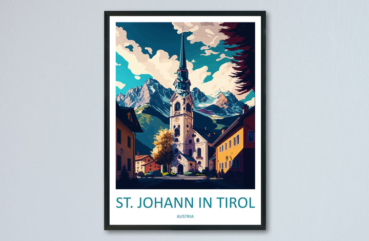 St. Johann in Tirol Travel Print Wall Art St. Johann in Tirol Wall Hanging Home Décor St. Johann in Tirol Gift Art Lovers Austria Art