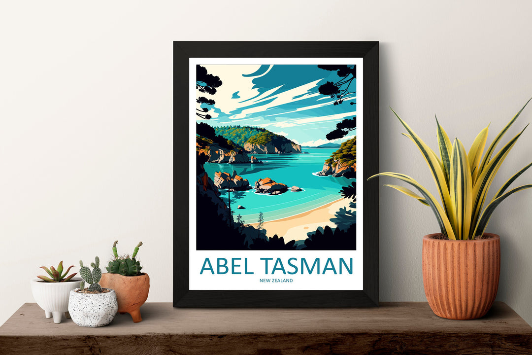 Abel Tasman Travel Print Wall Art Abel Tasman Wall Hanging Home Décor Abel Tasman Gift Art Lovers New Zealand Art Lover Gift Print Art