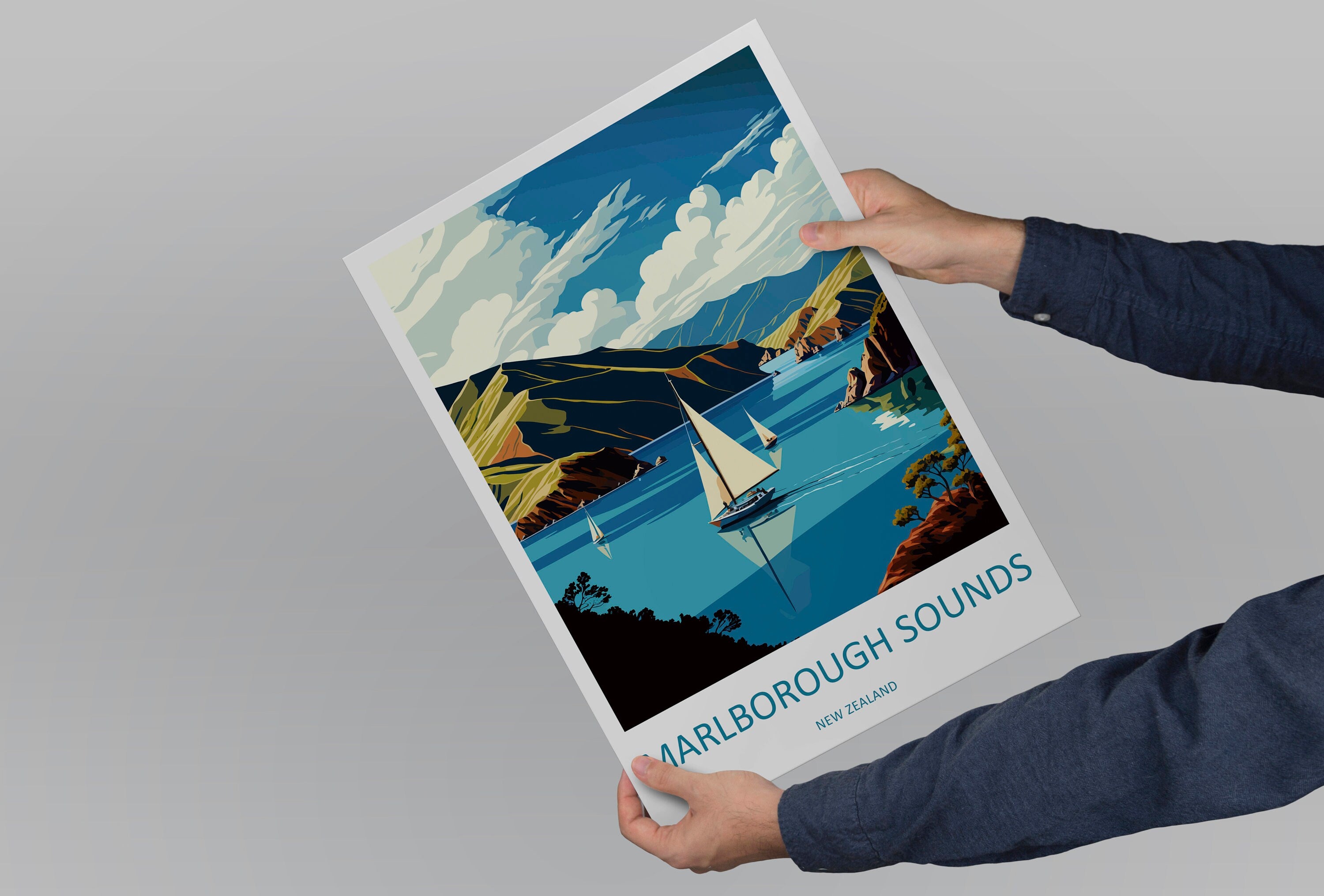 Marlborough Sounds Travel Print