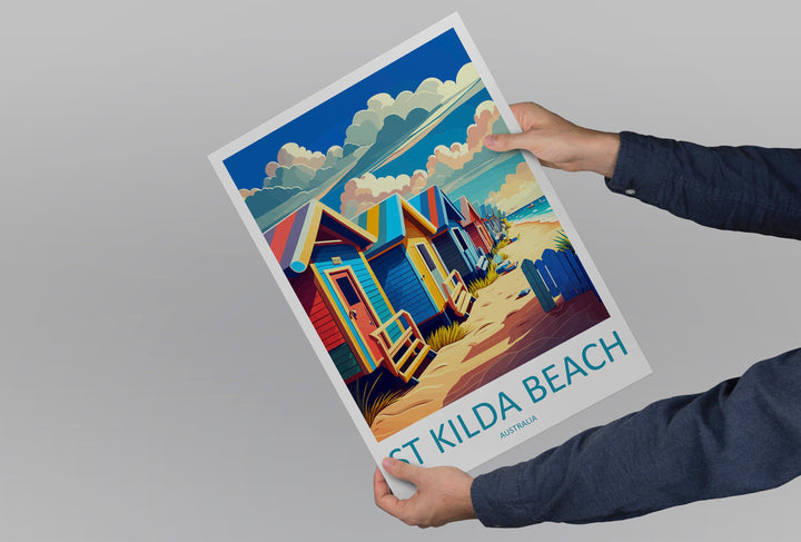 St Kilda Beach Travel Print Wall Art St Kilda Beach Wall Hanging Home Décor St Kilda Beach Gift Art Lovers Wall Art Australia Travel Print