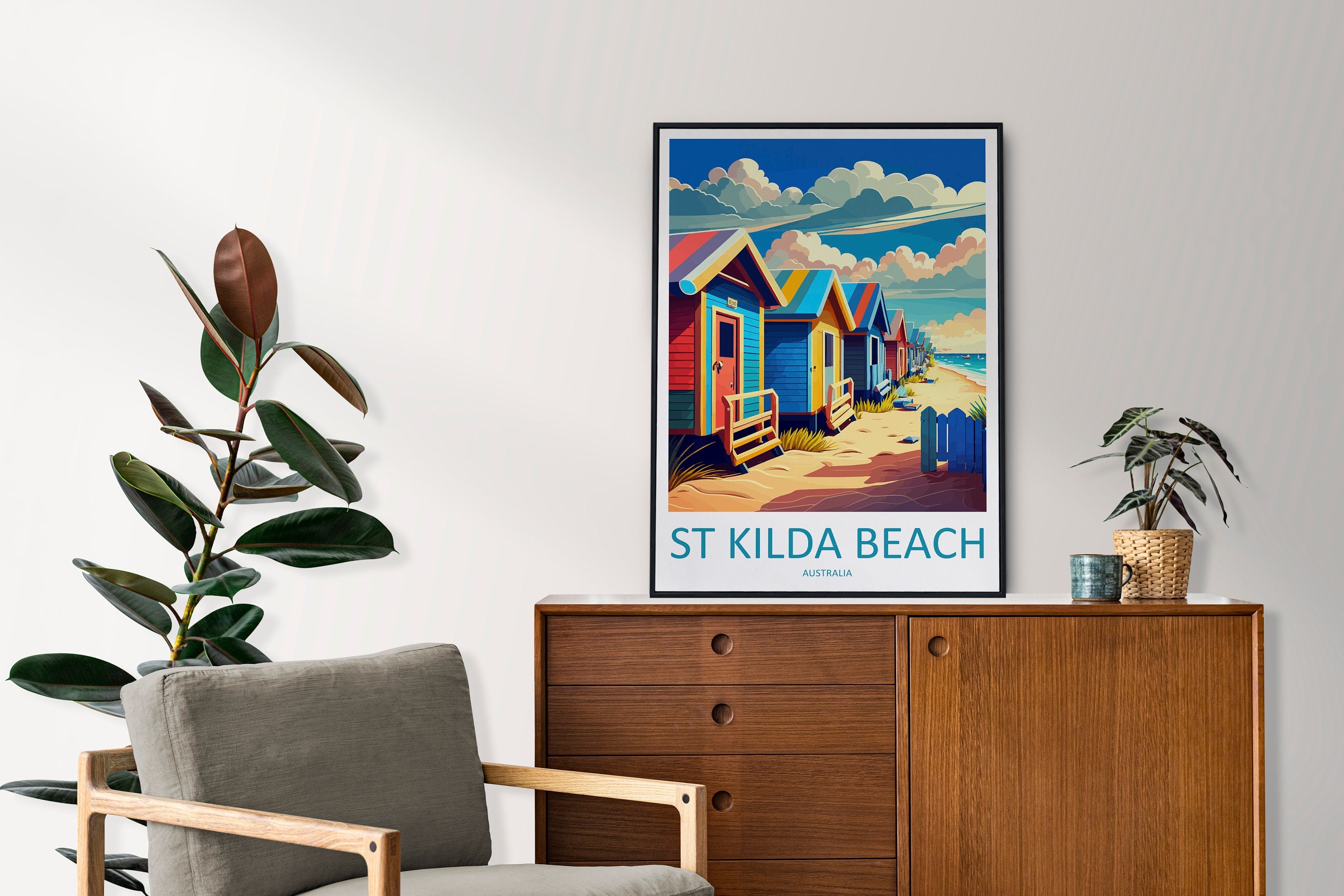 St Kilda Beach Travel Print