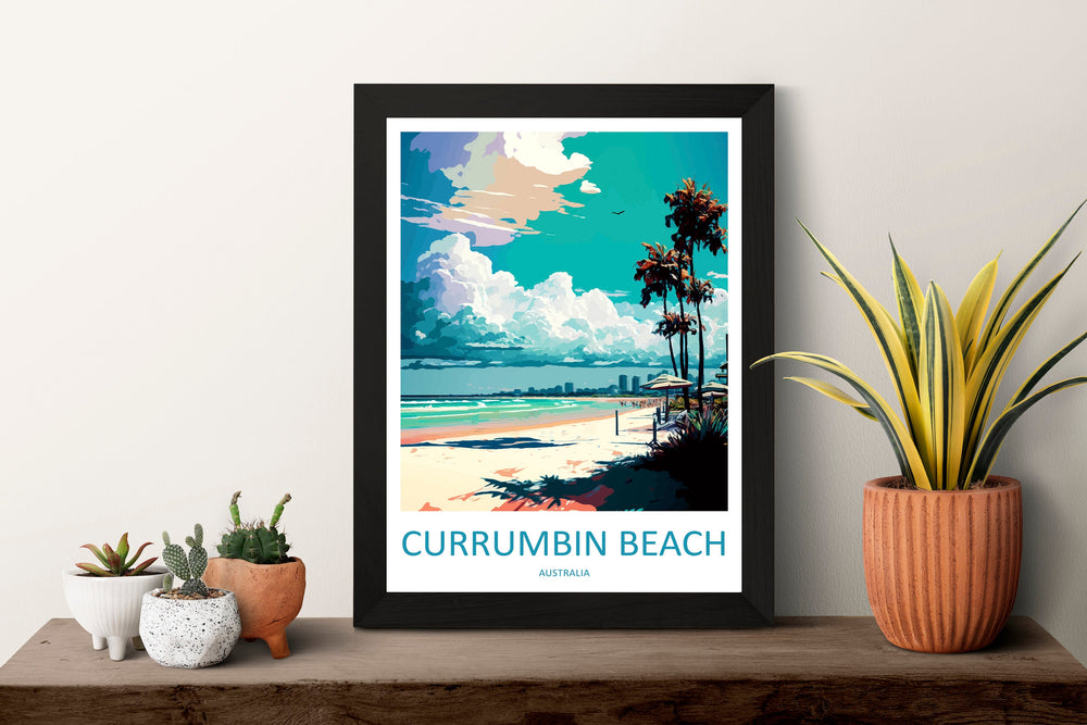 Currumbin Beach Travel Print Wall Art Currumbin Beach Wall Hanging Home Décor Currumbin Beach Gift Art Lovers Wall Art Australia Travel Art