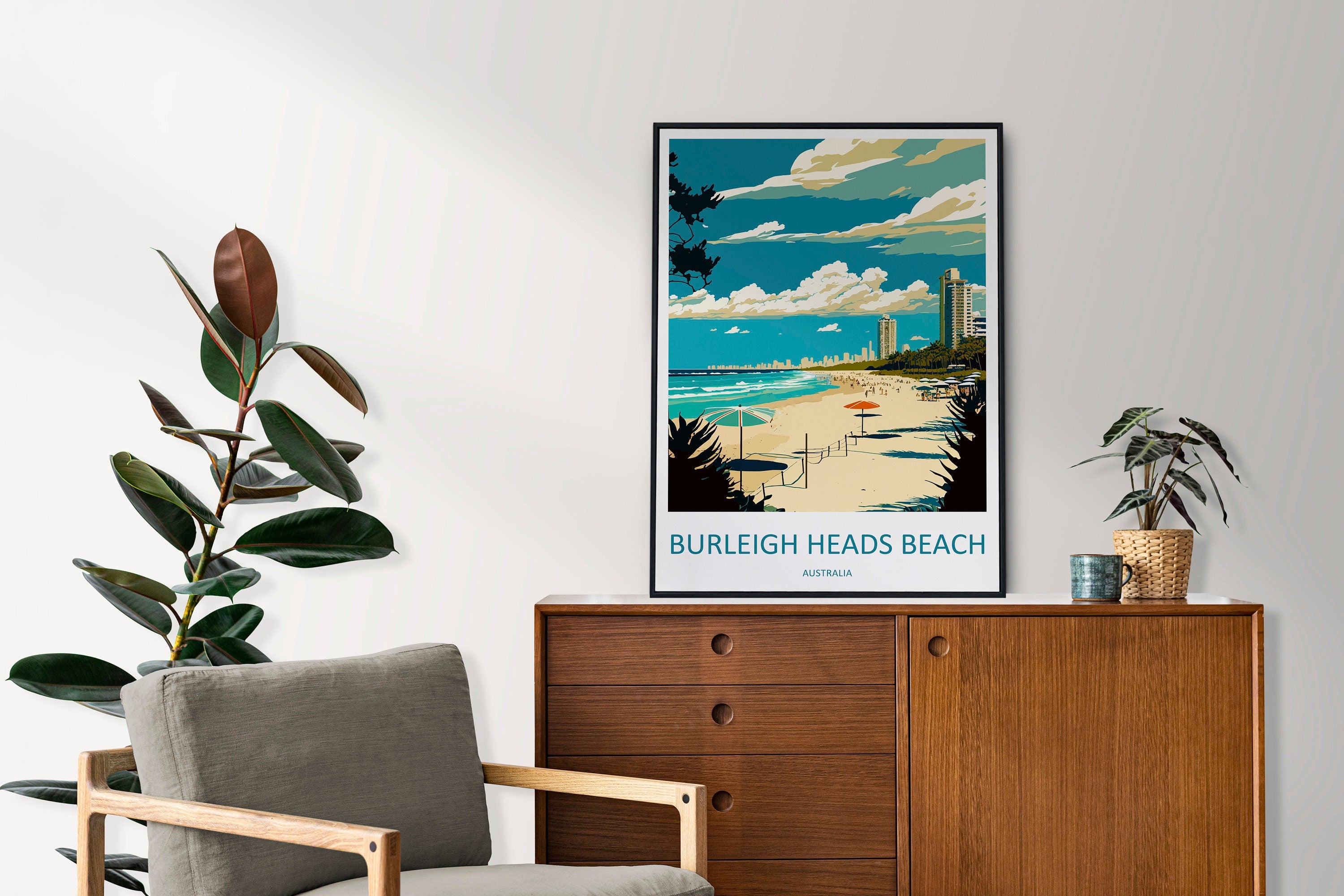 Burleigh Heads Beach Travel Print