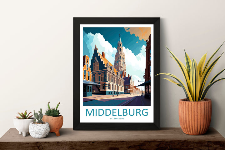 Middelburg Travel Print Wall Art Middelburg Wall Hanging Home Décor Middelburg Gift Art Lovers Netherlands Art Lover Gift Middelburg Art