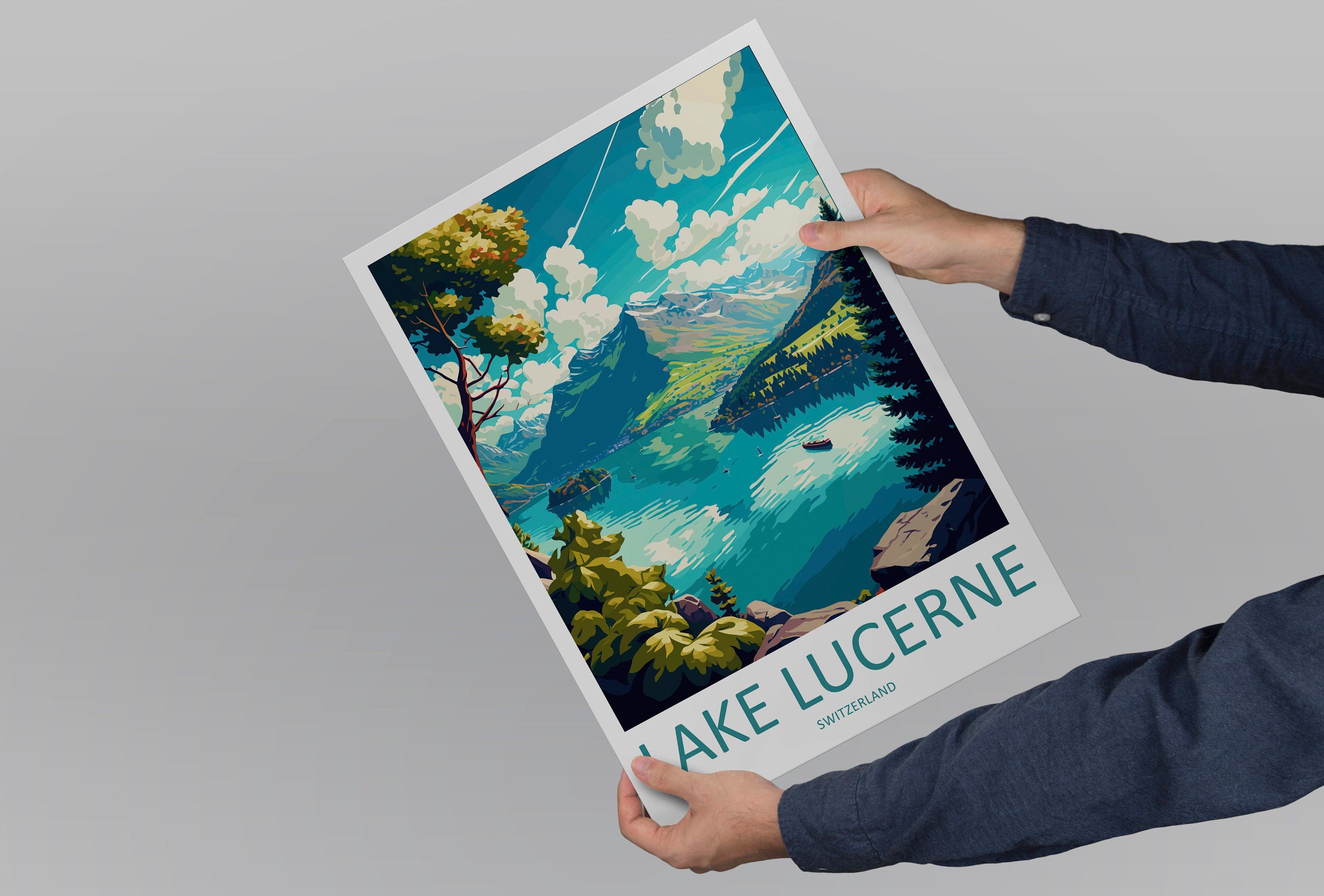 Lake Lucerne Travel Print