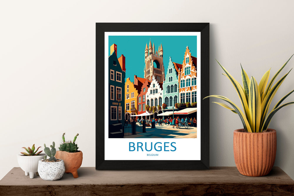 Bruges Travel Print Wall Art Bruges Wall Hanging Home Décor Bruges Gift Art Lovers Belgium Art Lover Gift Bruges Wall Décor