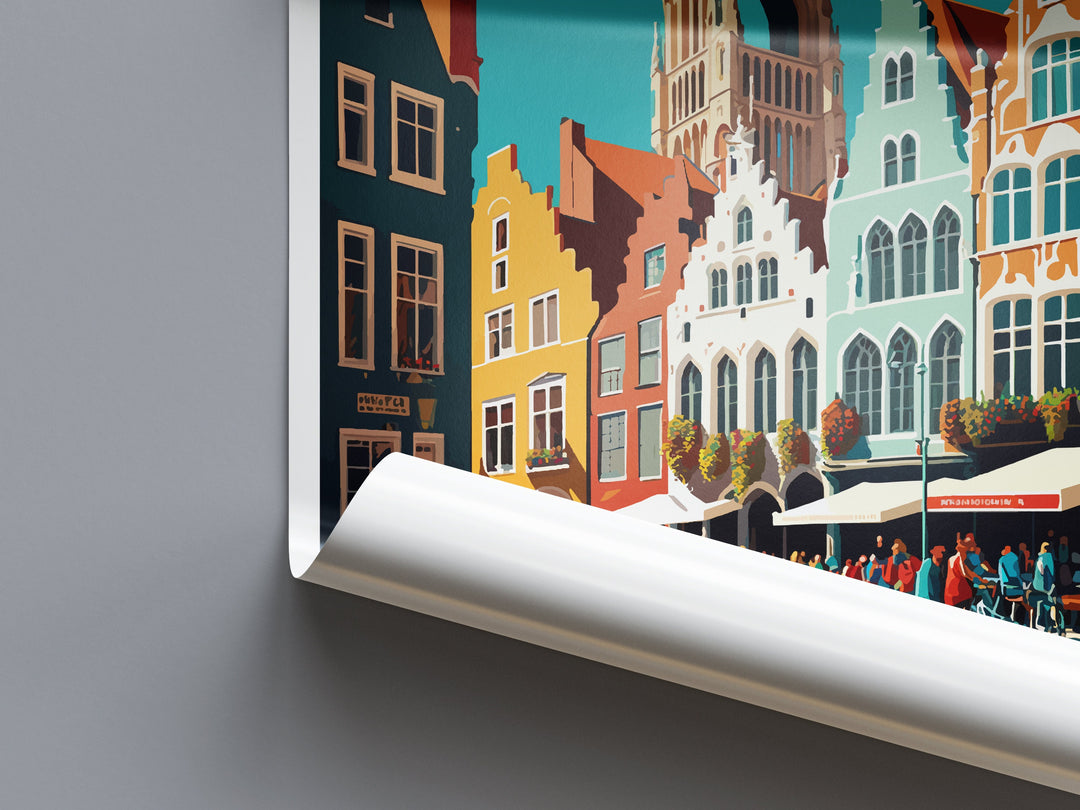 Bruges Travel Print Wall Art Bruges Wall Hanging Home Décor Bruges Gift Art Lovers Belgium Art Lover Gift Bruges Wall Décor